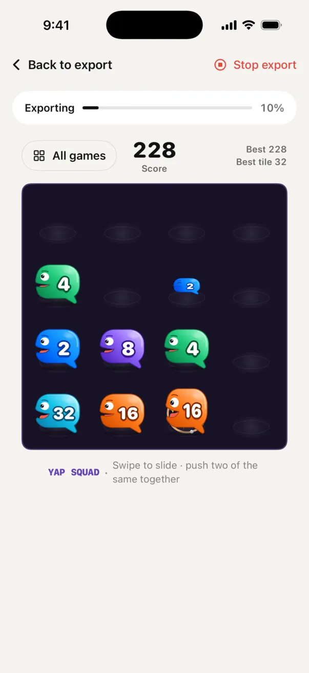 Yap Squad: merge Yappers on a board.